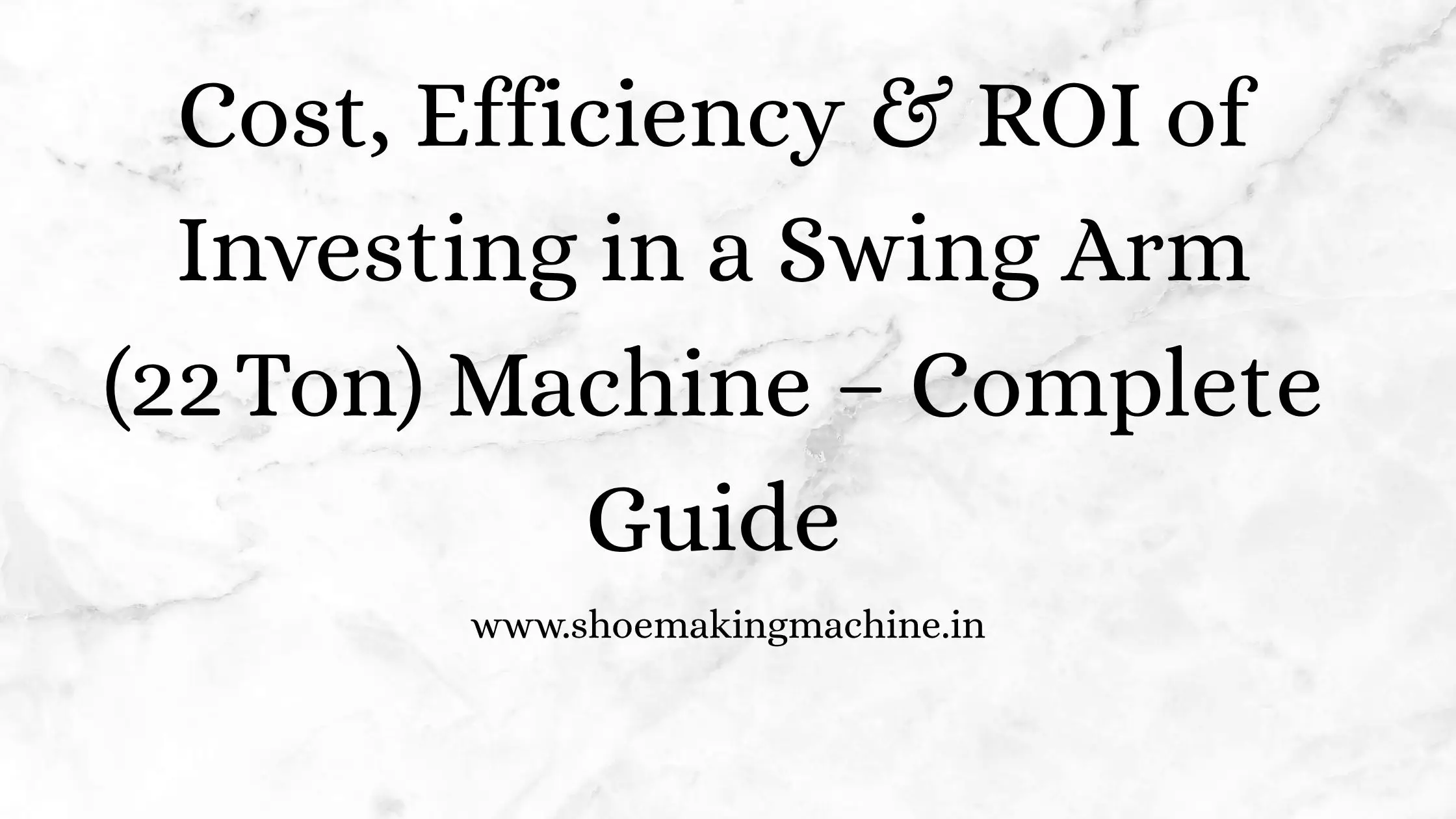 Swing Arm (22 Ton) Machine: Cost, Efficiency & ROI Guide